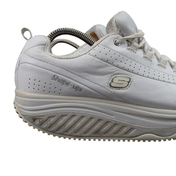 Skechers Shoes Womens 9 Shape Up Sneaker Work Slip Resistant Leather White Retro - Picture 2 of 16